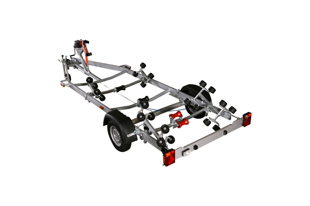 Variant 1351 BB Bootstrailer der Superroll-Serie mit 4 Kielrollen und 24 Seitenrollen