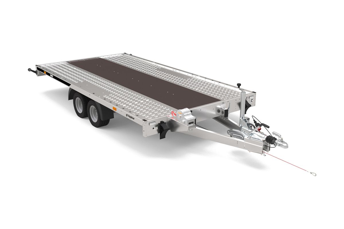 Martz GT Kippbar Autotransporter von hinten mit Lochblech-Zurrschienen