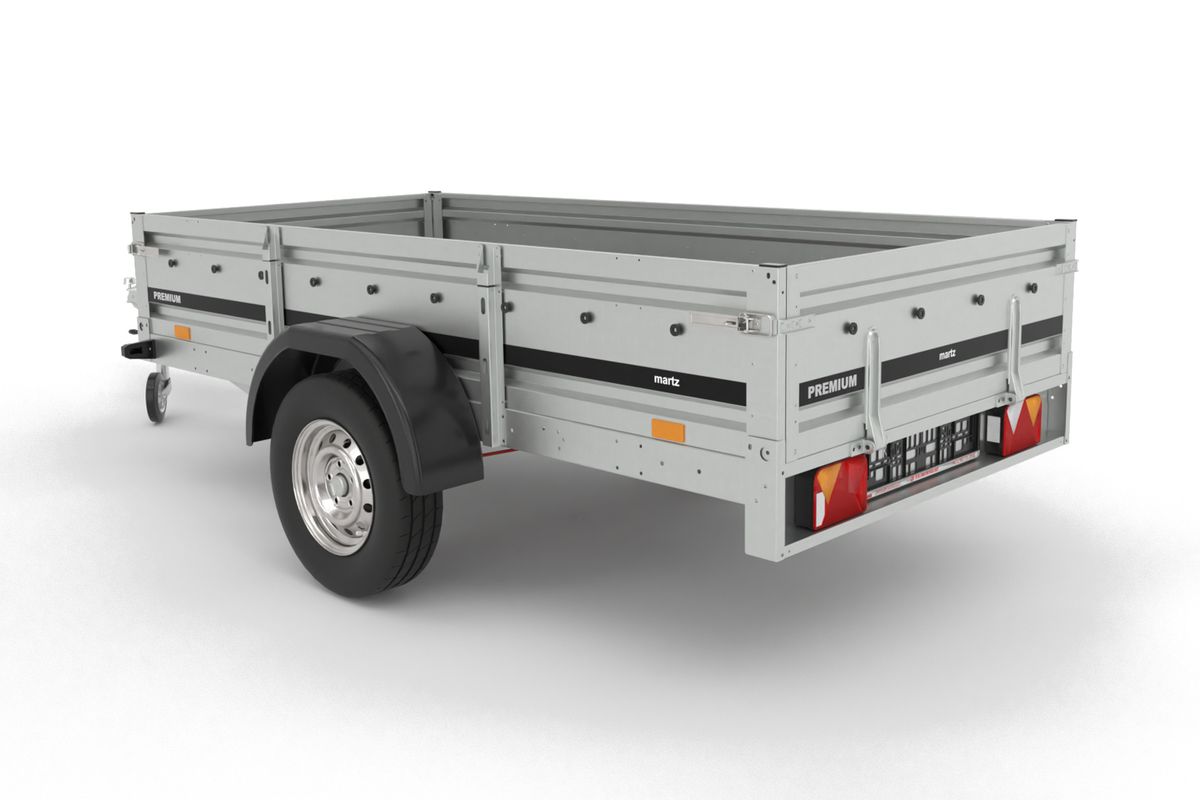 Martz PREMIUM plus 264 in der Heckansicht mit 400 mm hohen Stahlbordwänden