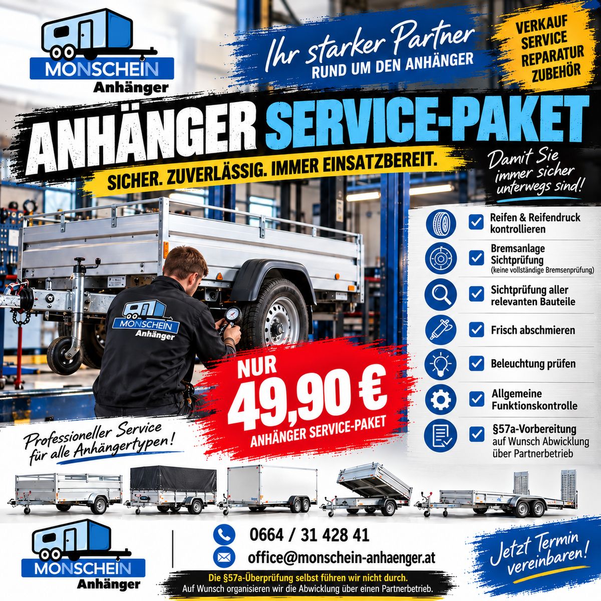 Neu: Anhänger Service-Paket um 49,90 €