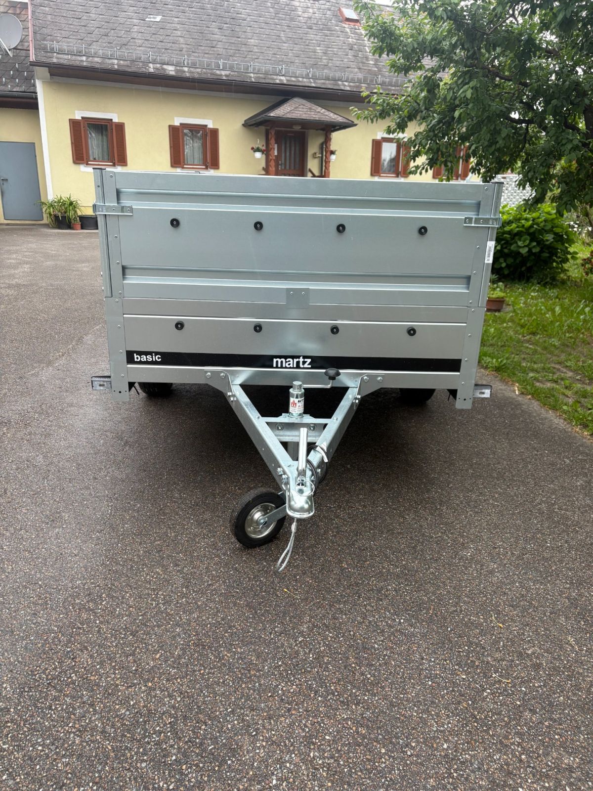 Martz Basic 230 230x126x70cm Set Aktion 400mm Aufsatzbordwände & Flachplane – Frontansicht